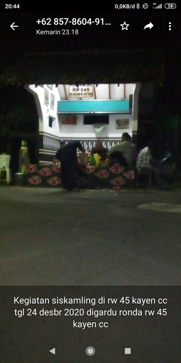 Kegiatan siskamling warga padukuhan kayen